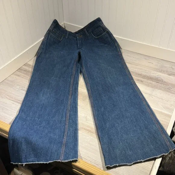 Rare VTG Men 35x31.5 St. Leger Bullitt Blue Jeans w/ Elephant Flare Bell Bottoms